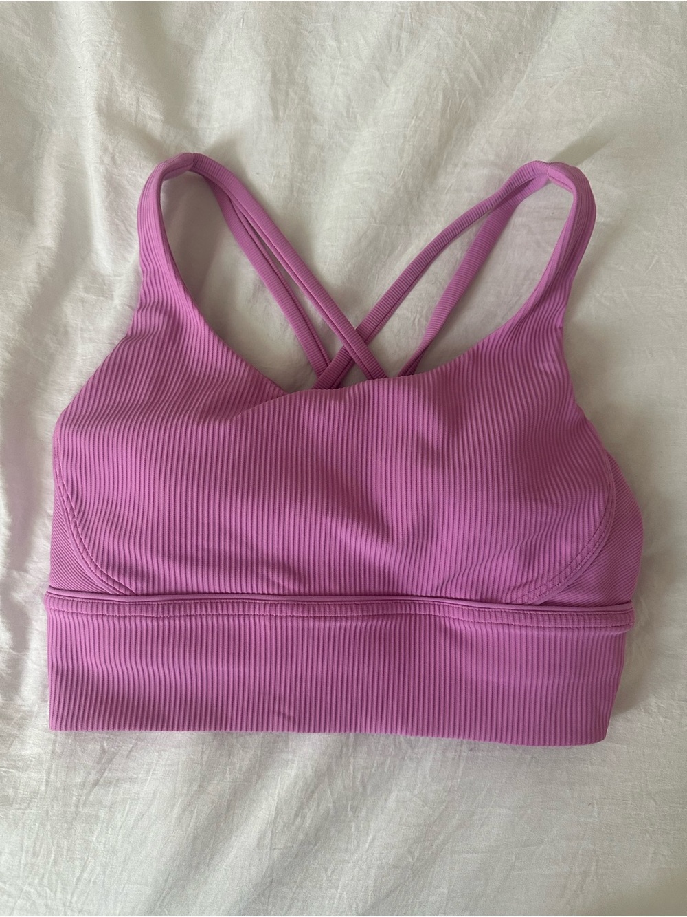 lululemon athletica Ribbed Crossback Sports Bra - Lavender Pink